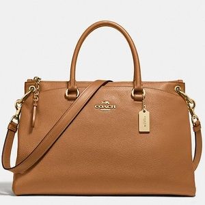Coach Mia Cognac Tan Leather Bag